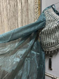 Teal Embellished Lehenga Choli Set