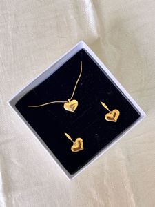 Juliet Heart Earrings Necklace Set Anti-tarnish