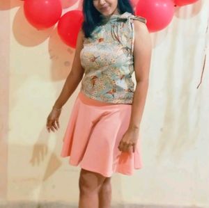 Printed halter neck top