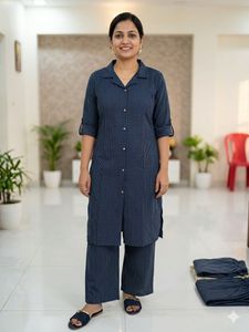Stylish Navy Blue Kurta Set
