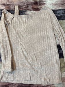 One-Shoulder Ribbed Top