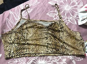 Sparkly Snake Print Crop Top