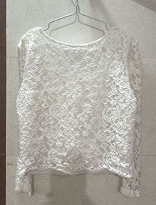 Elegant White Lace Cardigan