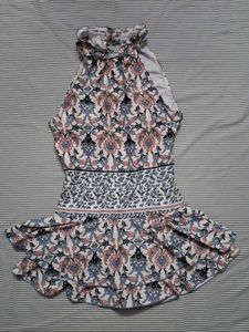 Boho Floral Halter Dress