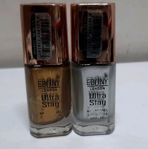 Ebony Ultra Stay Nail Paint Pack Of 2