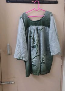 Elegant Green Leaf Print Kurta