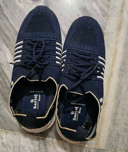Navy Blue Sartaj Gold Sneakers