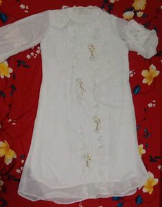 Elegant White Kurti with Embellishments