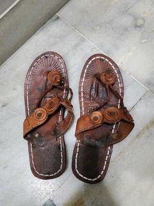 Brown Leather Kolhapuri Chappals