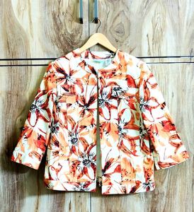 Floral Print Cropped Jacket