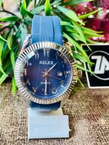 Stylish Blue Silicone Band Watch