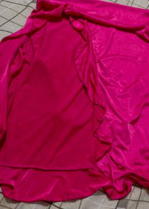 Shein Pink Ruched Mesh Top