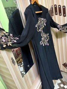 Elegant Black Embroidered abaya