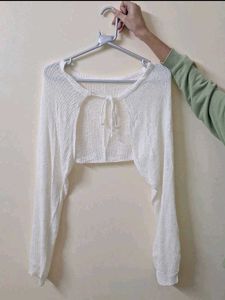 White Knit Shrug