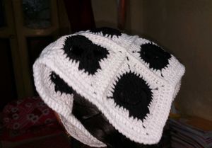 Handmade White Crochet skull bandana