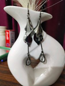 Elegant Dangle Earrings with Crystal Accents black