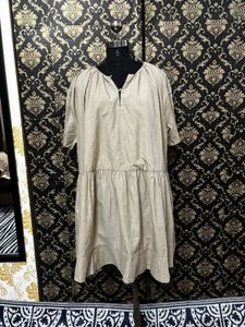 Khaki Oversized Midi Dress