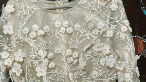 Elegant Floral Applique Ethnic Gown