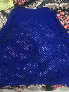 Handmade Blue wool Cardigan/shrug