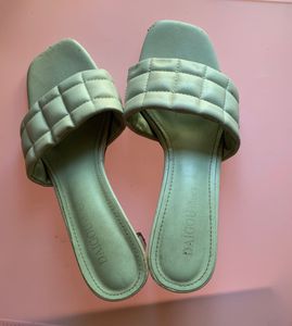 Quilted Strap Heeled Slides