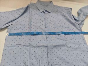 Men's Blue Printed Casual Shirt