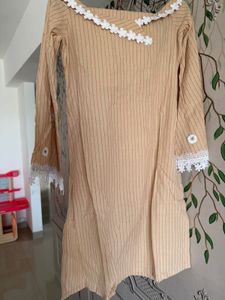 Striped Kurta with Lace Detail and pants