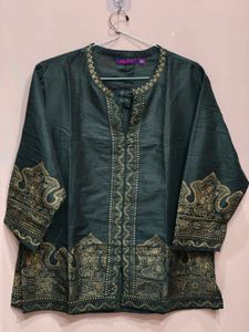 Elegant Dark Green Embroidered Kurta