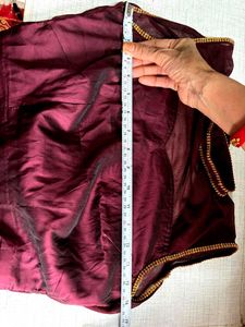 Elegant Purple Blouse with Gold Embellishments
