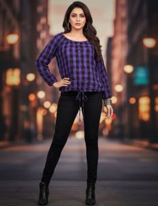 Purple Plaid Top