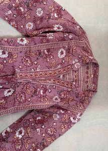 Boho Floral Print Long Sleeve Tunic