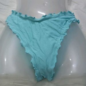 Aqua Blue⚛️ Ruffle Trim Thong Panty
