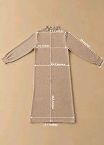BEIGE HIGH NECK LONG SLEEVE KNIT DRESS