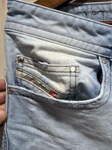Diesel Thavar Slim Skinny Blue Distressed Jeans