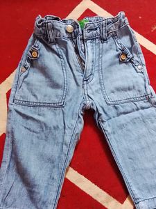 Light Wash Denim Cargo Pants