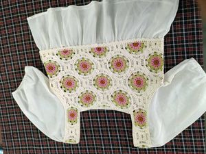 Boho Crochet Flower Peplum Top