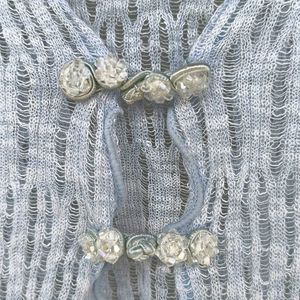 Light Blue Crochet Cardigan