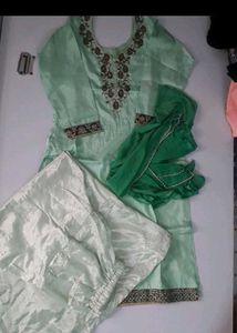 Elegant Mint Green Embroidered Kurta Set