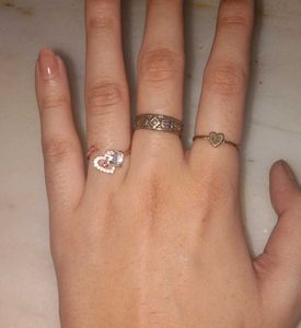 Rings Combo (Set of 3) Silver + Rose Gold + golden