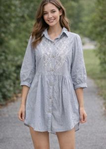 Striped Lace Detail Shirt