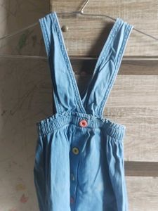 Blue Denim Skirt with Colorful Buttons