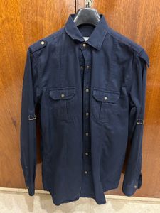Men's Navy Blue Casual Shirt