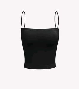 Basic Black Spaghetti Strap Crop Top