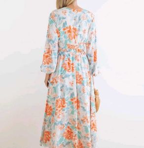 Floral Midi Chiffon Dress