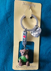 Cute Teddy Bear Love Keychain