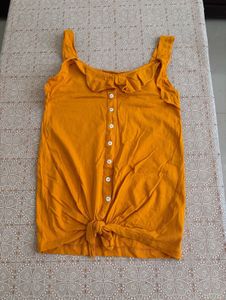Cute Button-Front Ruffled Tank Top