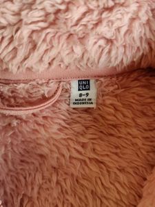 Fluffy Yarn Fleece Jacket Peachish Pink