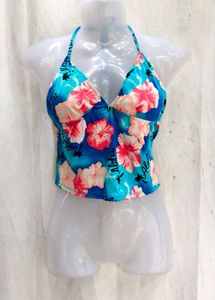 I. Aloha Floral Halter Bikini Top