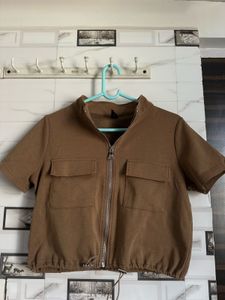 Tan Midi Shirt Dress