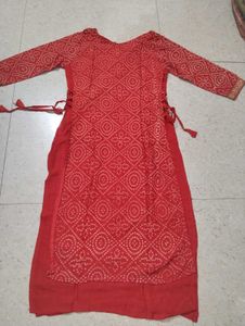Red Bandhani Kurta