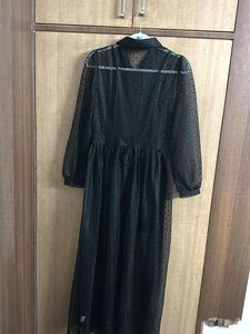 Elegant Black Sheer Midi Dress